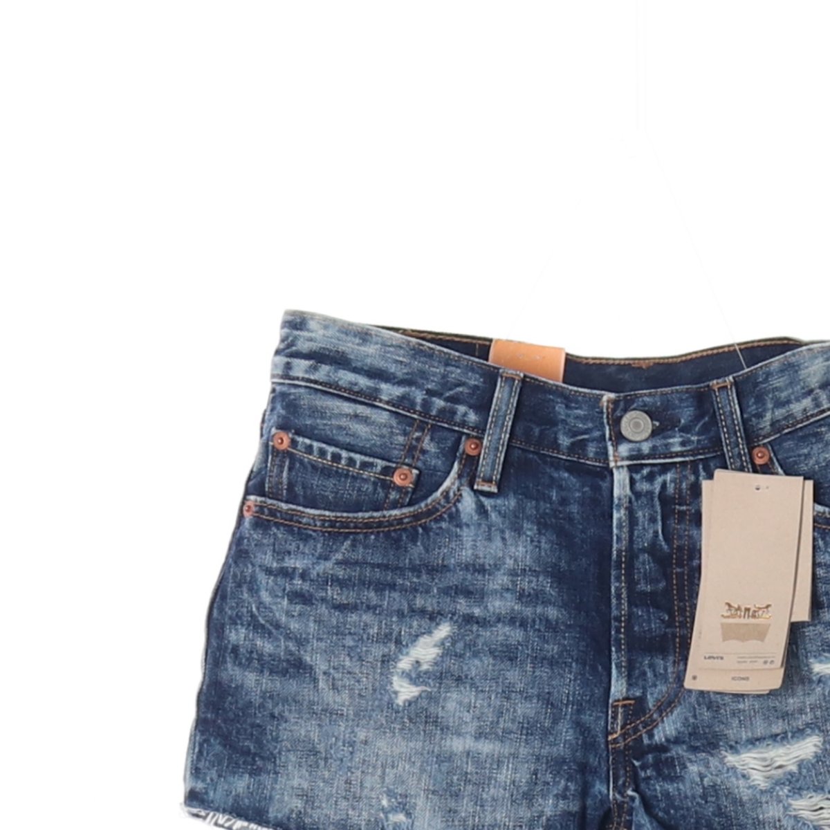 (새상품) 리바이스501 워싱 데님 쇼츠 청반바지 이미지 2