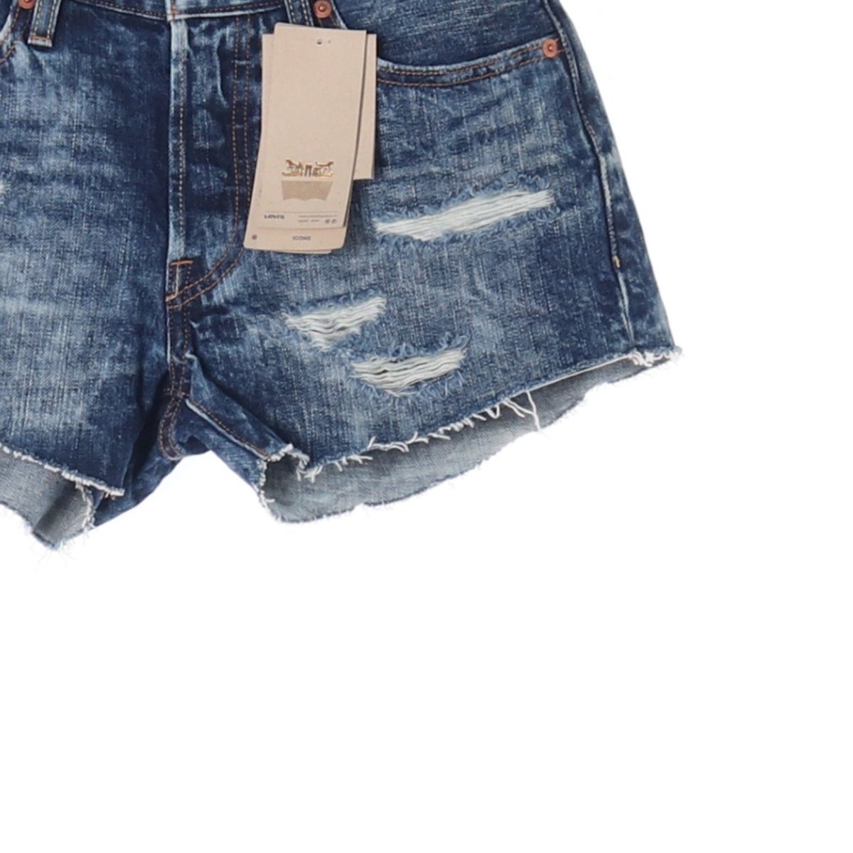 (새상품) 리바이스501 워싱 데님 쇼츠 청반바지 이미지 3