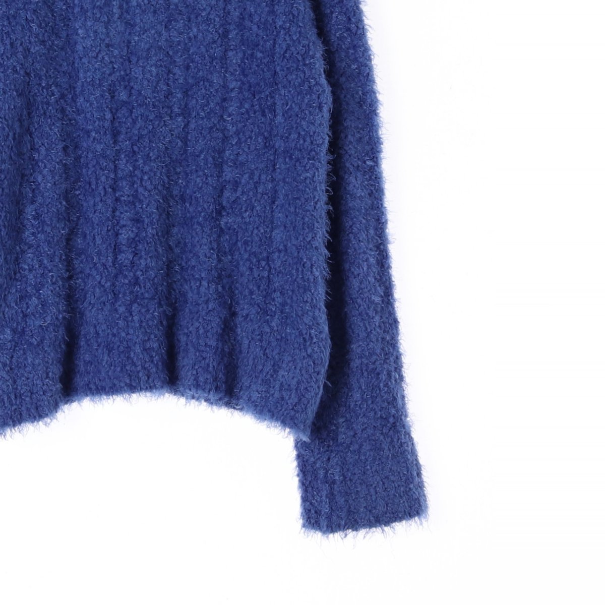 인스턴트펑크 블루 헤어리 손목 로고 니트 스웨터 이미지 3