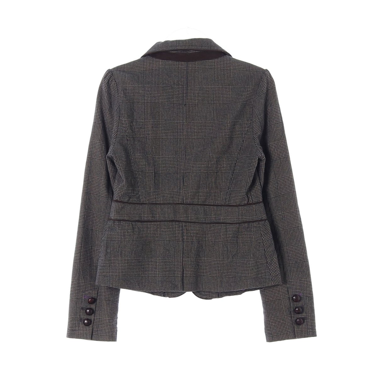 빈폴 차콜 퍼플 체크 승마 테일러드 숏재킷 이미지 5