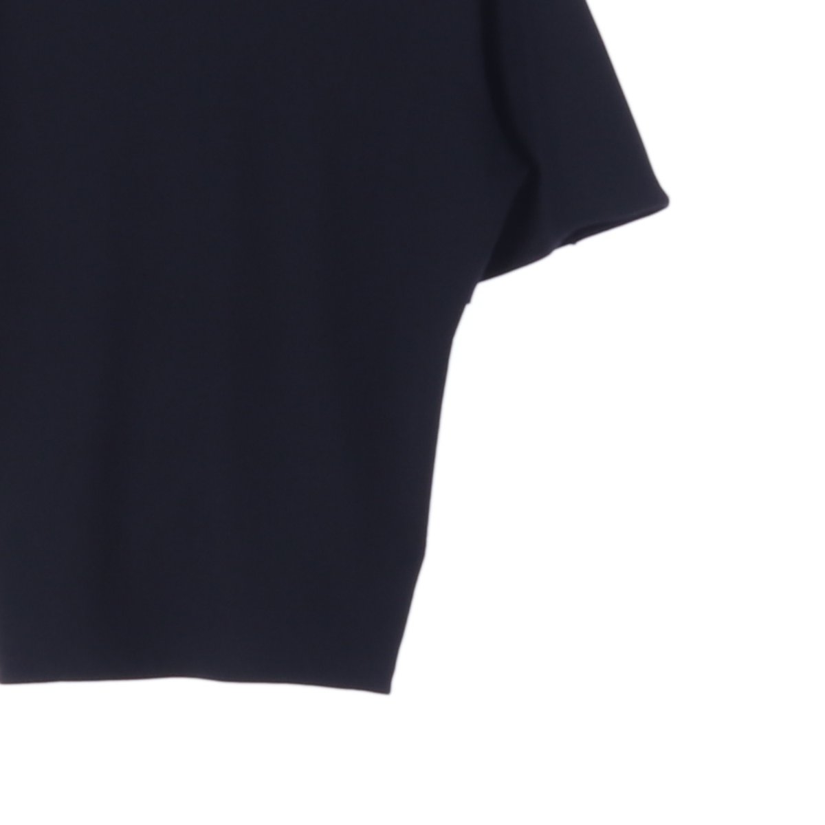 시스템 블랙 골지 반목 하프넥 반팔 티셔츠 이미지 3