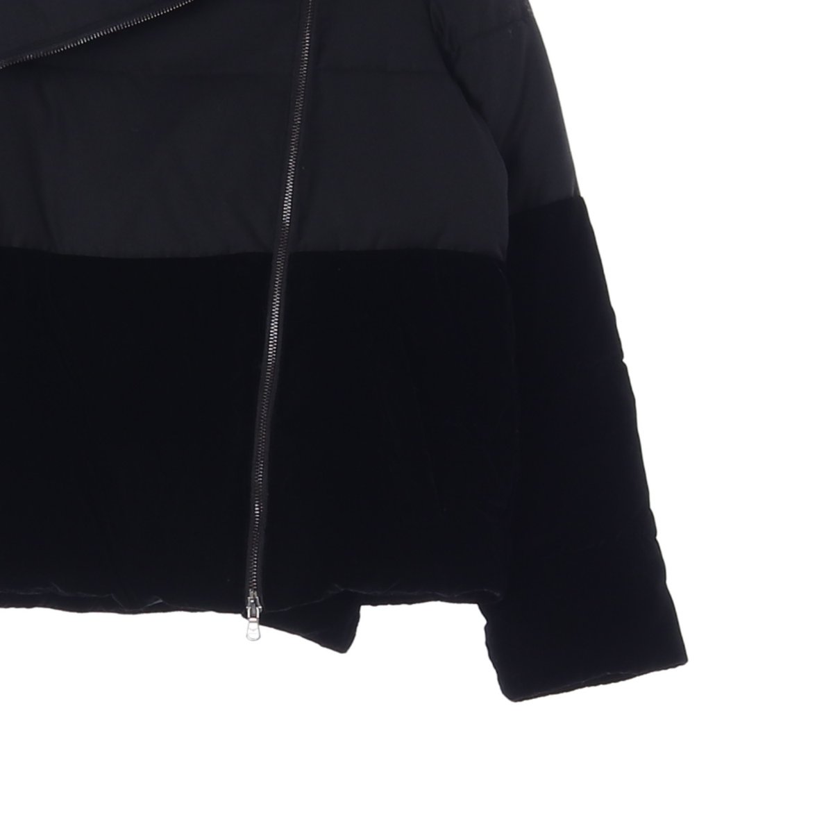 엠포리오 아르마니 벨루어 벨벳 배색 숏패딩 이미지 3