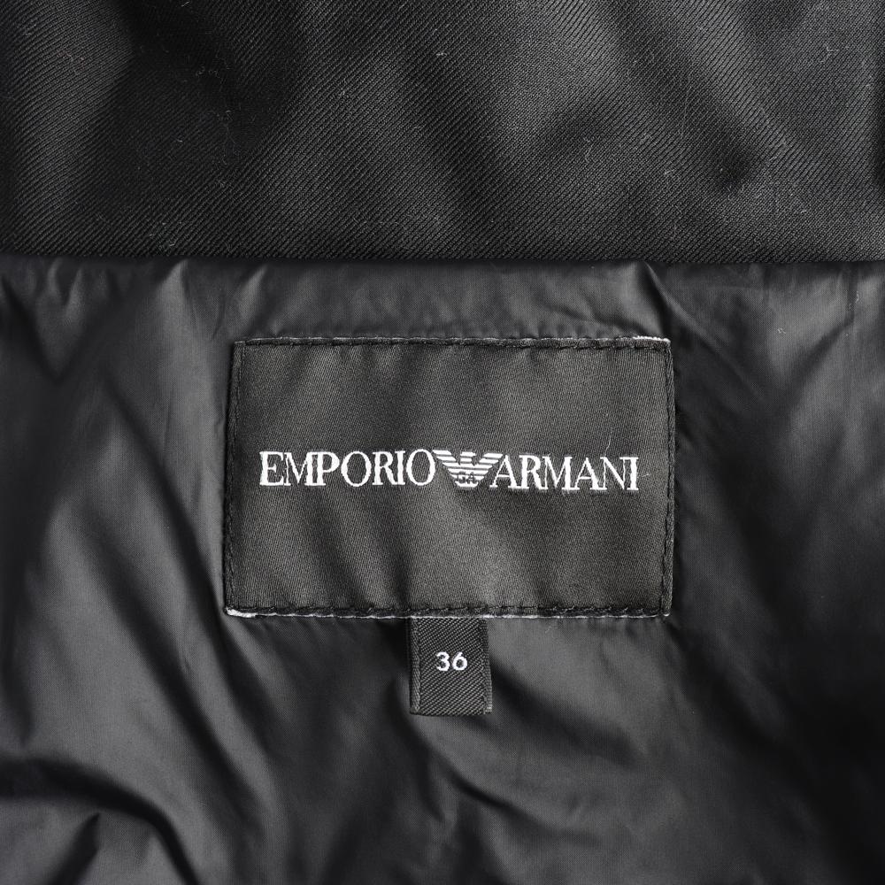 엠포리오 아르마니 벨루어 벨벳 배색 숏패딩 이미지 6