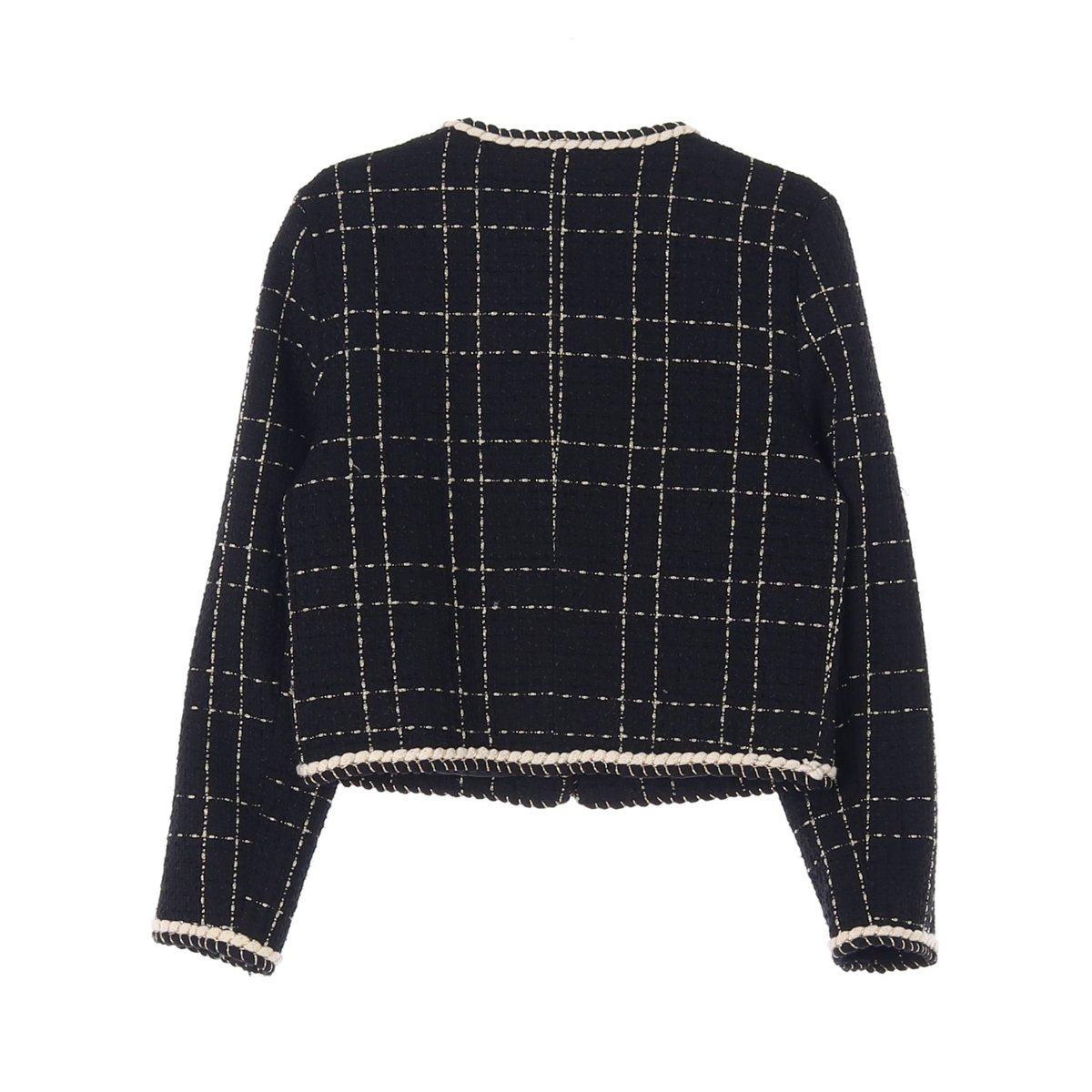 나인 블랙 화이트 트위드 진주버튼 재킷 이미지 5