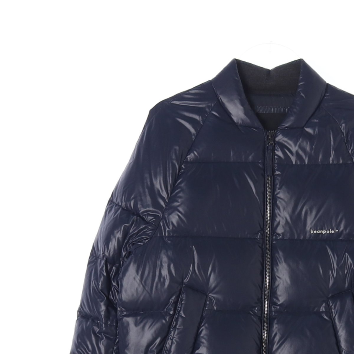 빈폴 덕다운 유광 네이비 패딩 파카 노카라 다운재킷 이미지 2