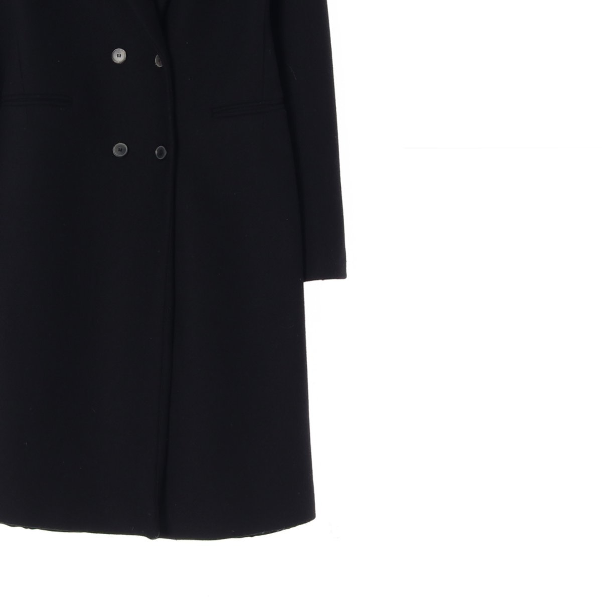 자라 블랙 울75% 더블 롱코트 이미지 3