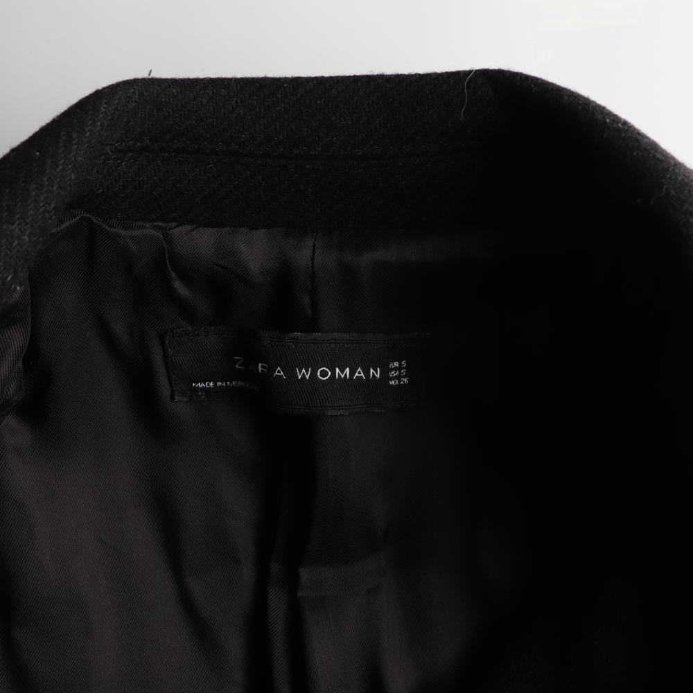 자라 블랙 울75% 더블 롱코트 이미지 6