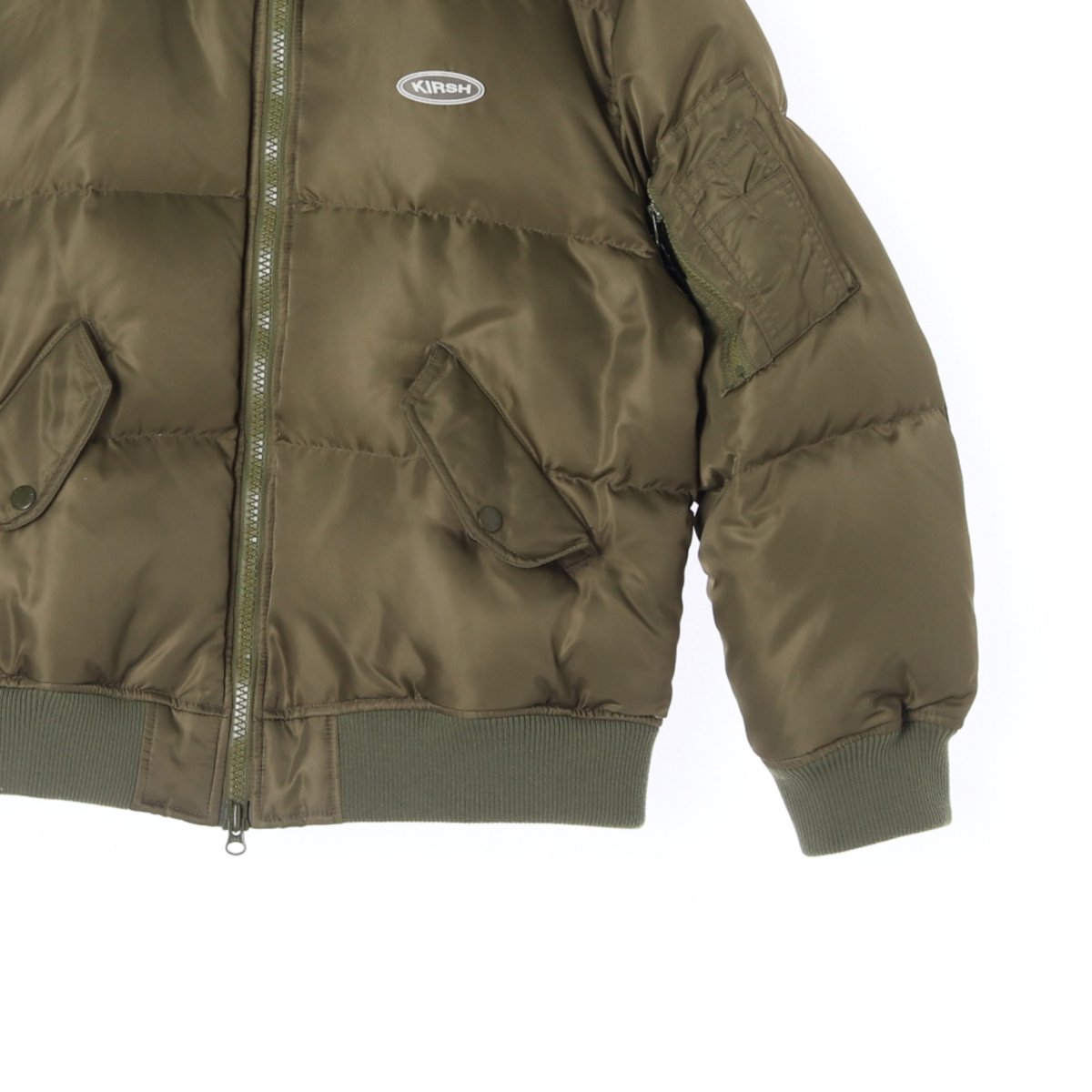 키르시 카키 로고 패딩 블루종 점퍼 이미지 3