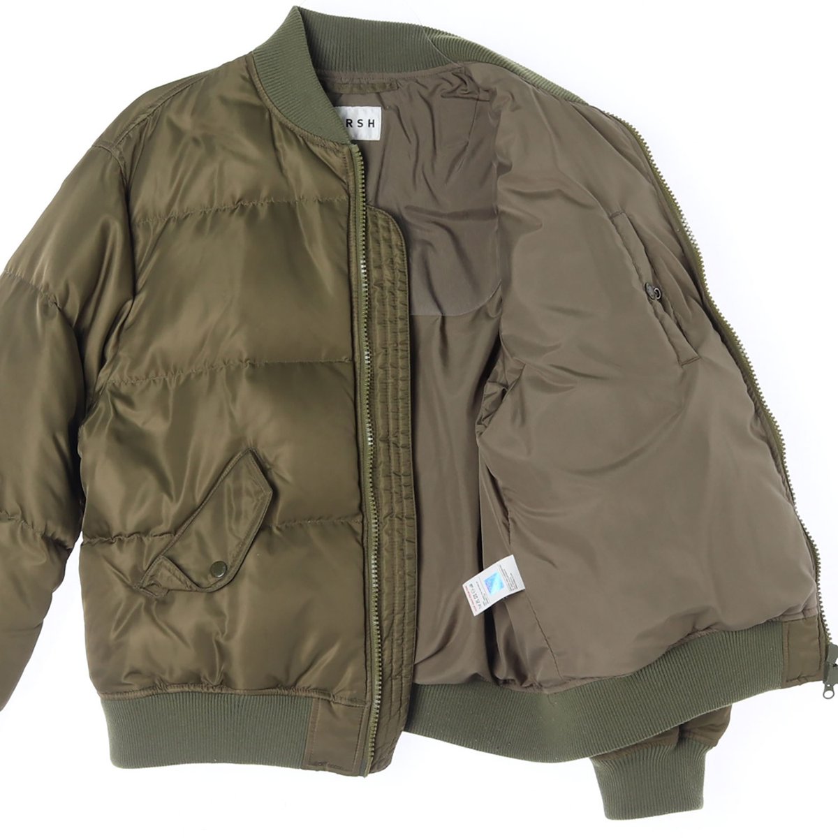 키르시 카키 로고 패딩 블루종 점퍼 이미지 4