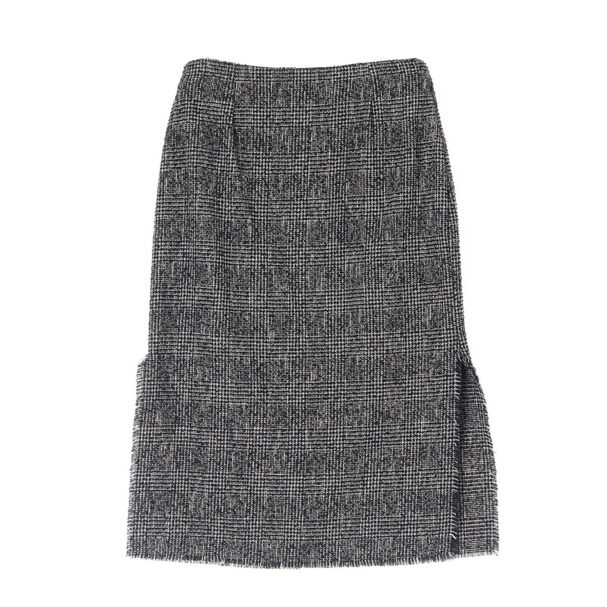 자라 블랙 트위드 사이드 슬릿 랩 스커트 이미지 4
