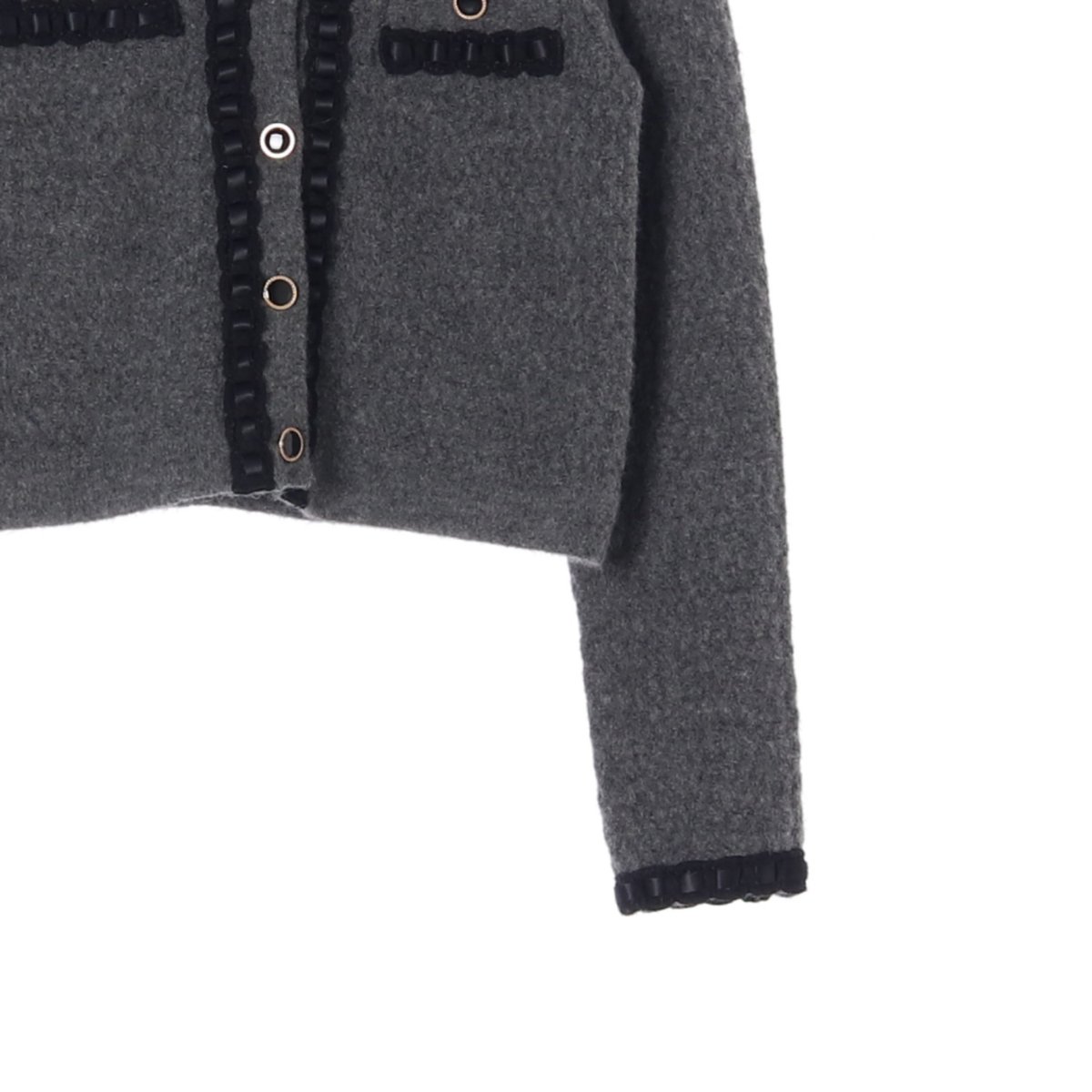 나인 그레이 트위드 니트 가디건 이미지 3