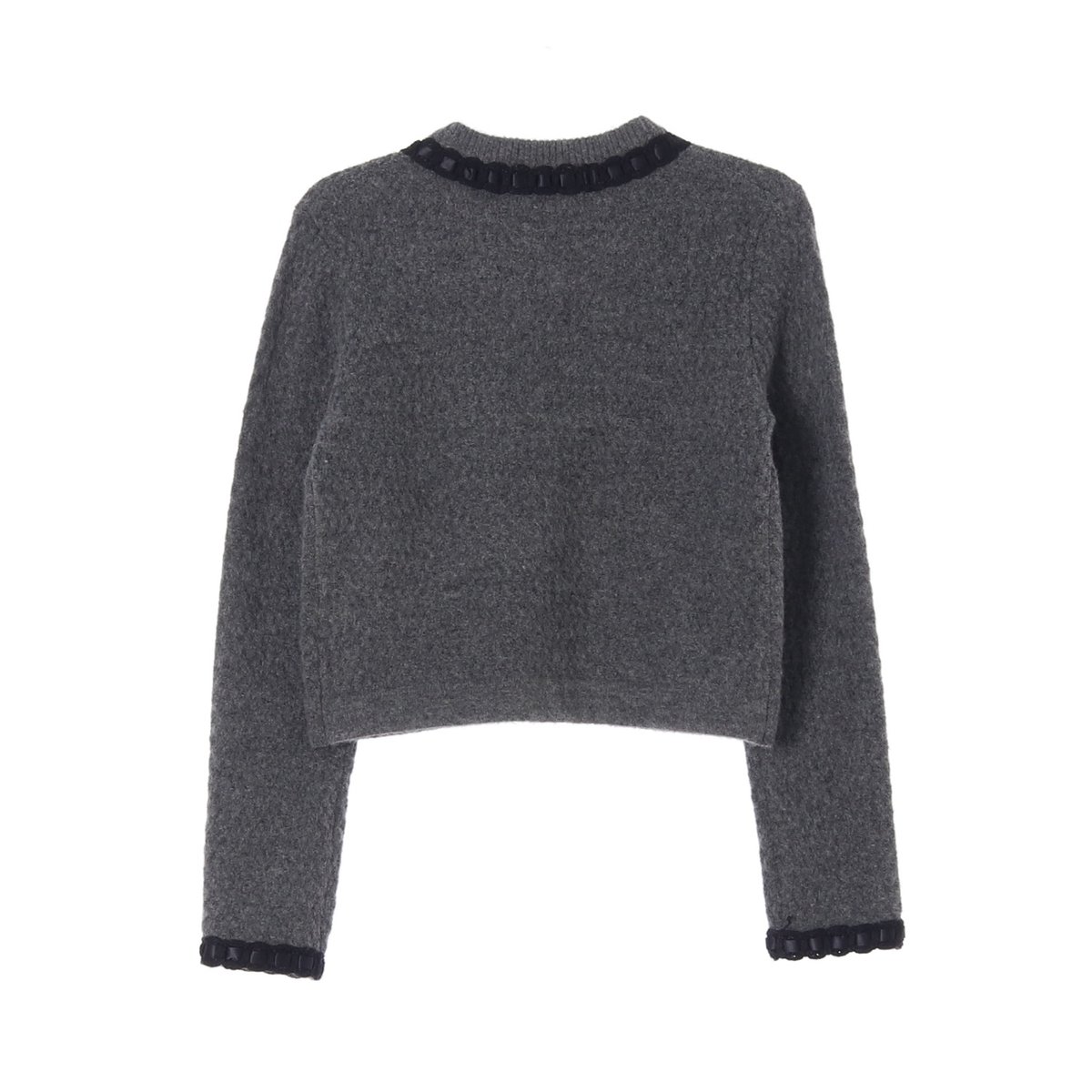 나인 그레이 트위드 니트 가디건 이미지 4