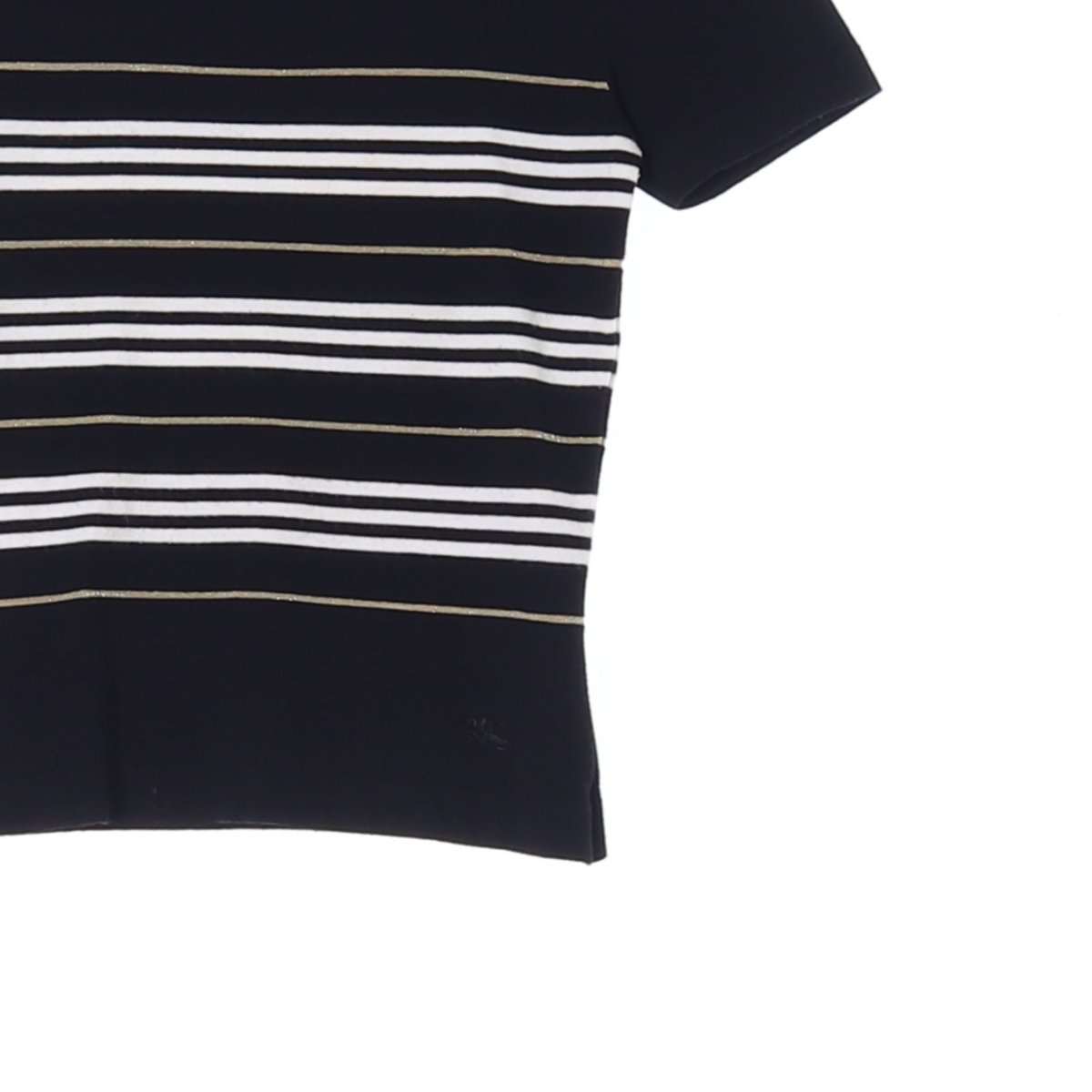 버버리 블랙 U넥 반팔 니트 티셔츠 이미지 3