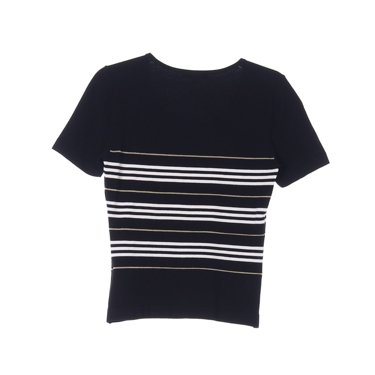 버버리 블랙 U넥 반팔 니트 티셔츠 이미지 4