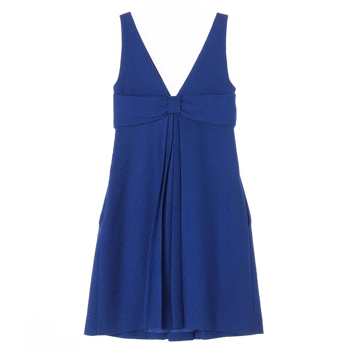 모스키노 블루 리본 민소매 브이넥 칵테일 드레스 이미지 4