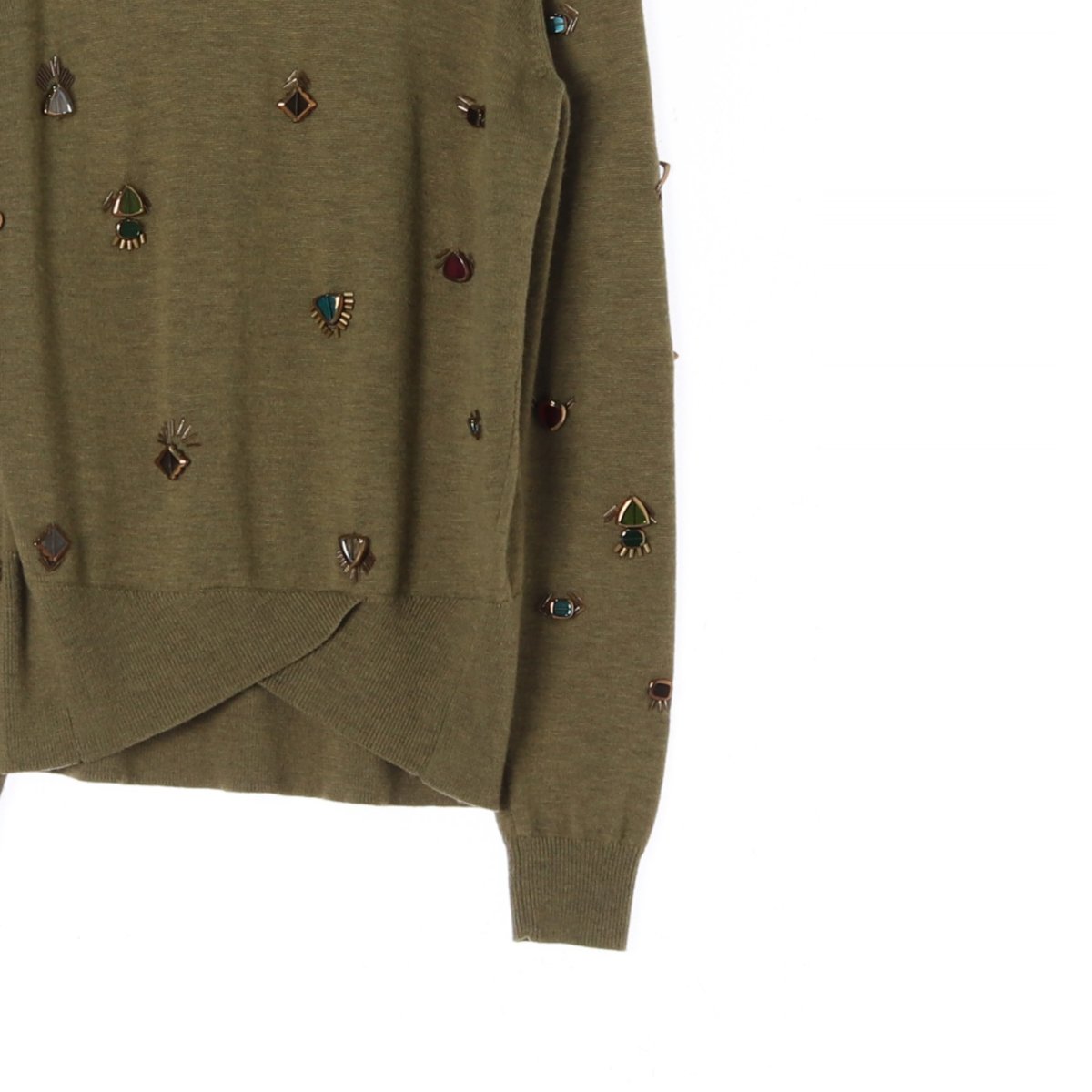 31필립림 카키 보석 비쥬 니트 스웨터 이미지 3