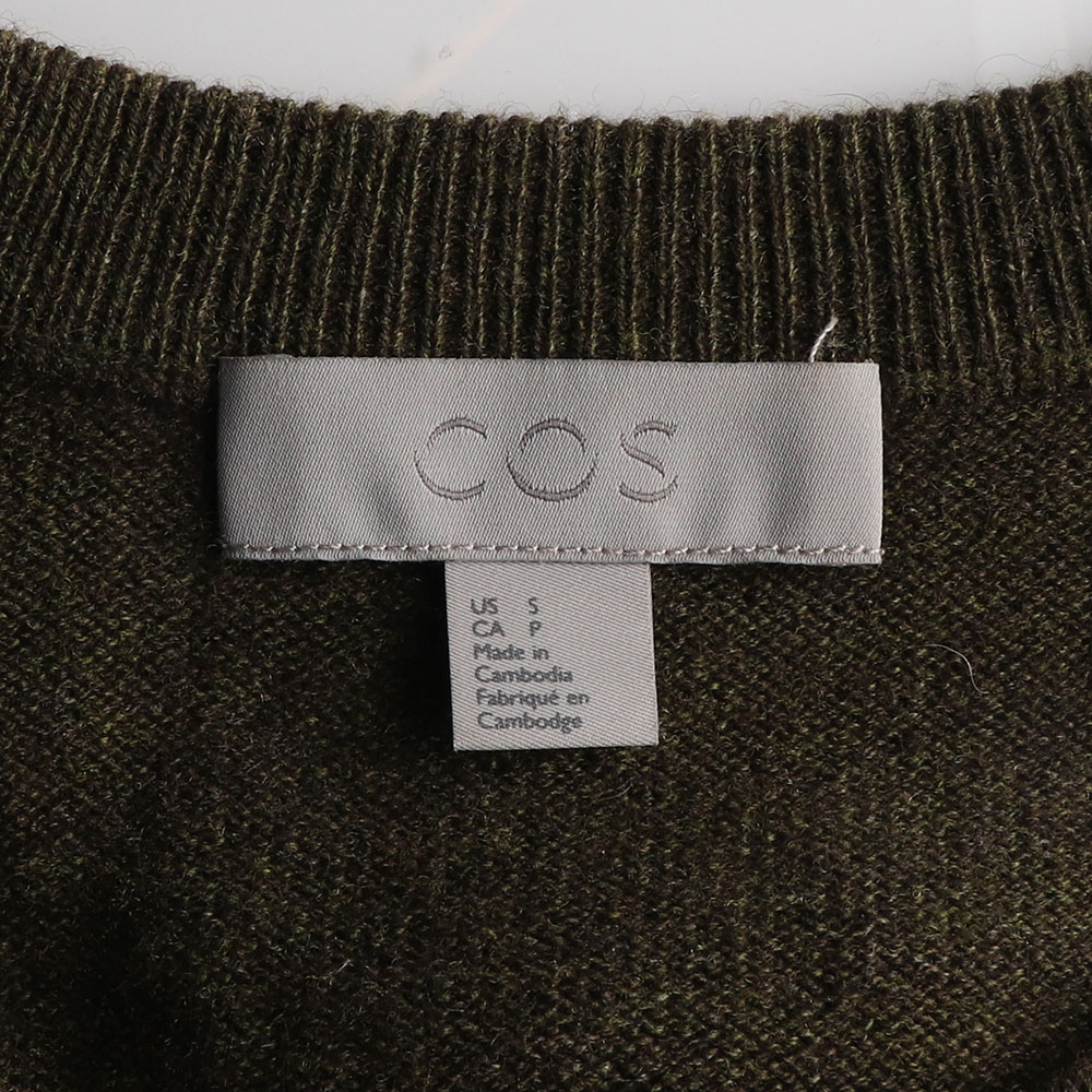 코스 울75 야크헤어25 카키 라운드 니트 스웨터 이미지 5