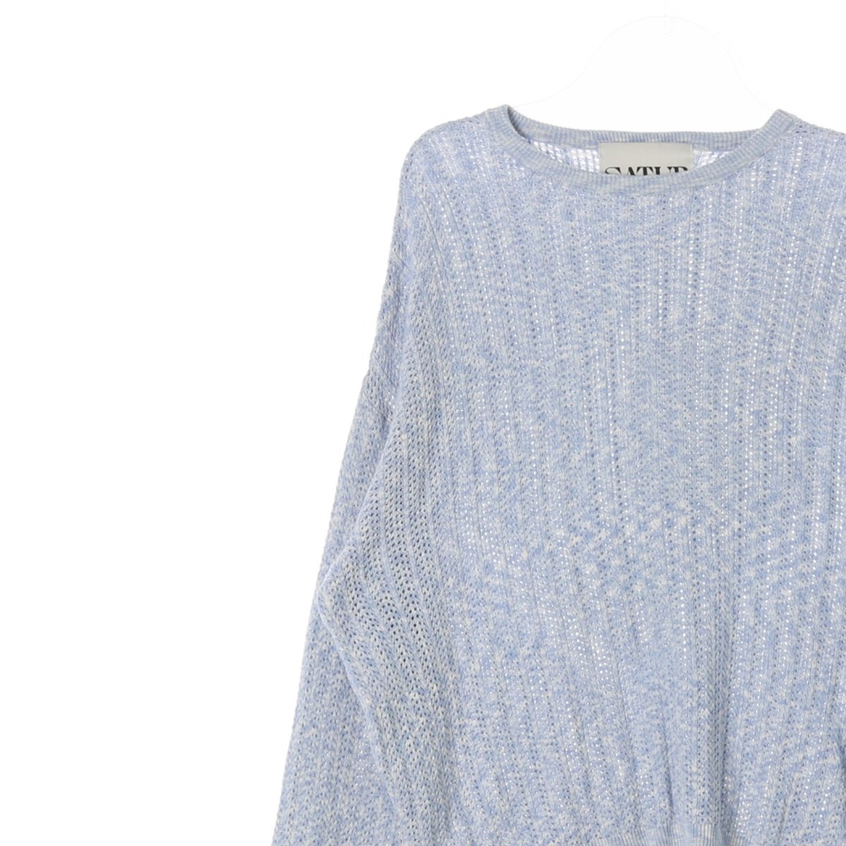 SATUR세터 블루 이비자 내츄럴 메쉬 니트 스웨터 이미지 2