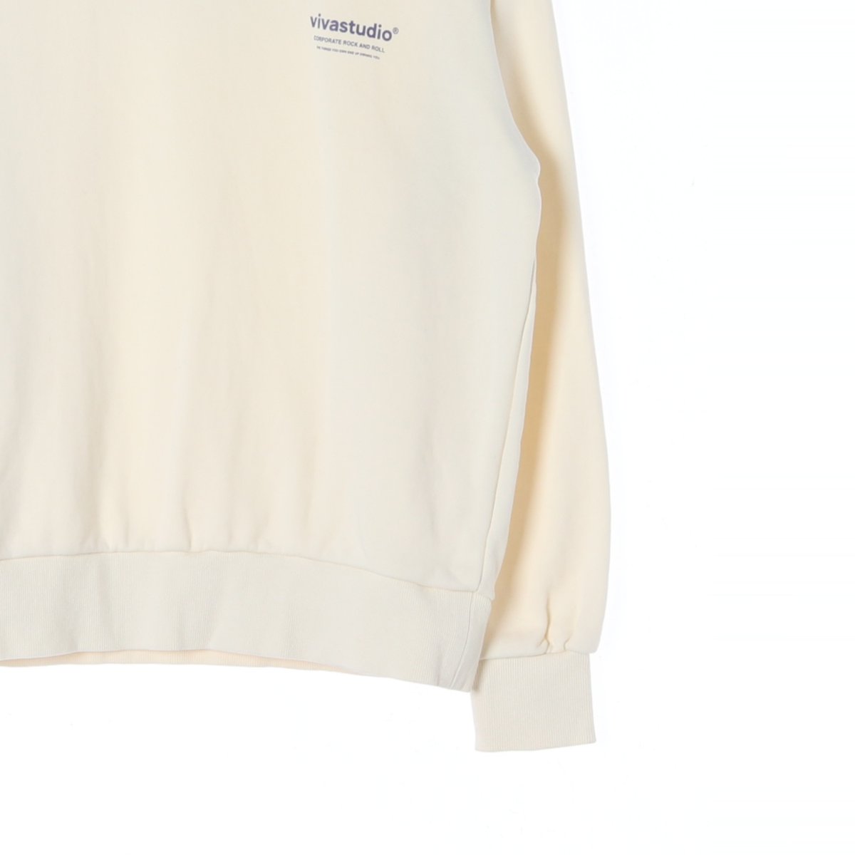 비바스튜디오 크림 퍼플 로고 맨투맨 스웨트셔츠 이미지 3