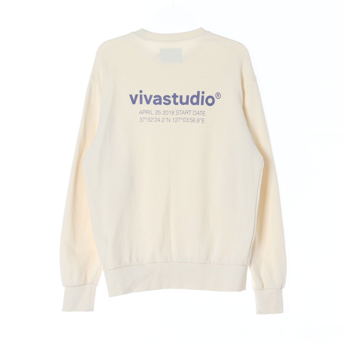 비바스튜디오 크림 퍼플 로고 맨투맨 스웨트셔츠 이미지 4