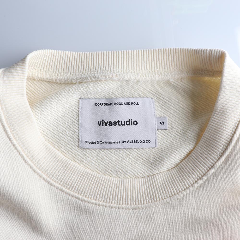 비바스튜디오 크림 퍼플 로고 맨투맨 스웨트셔츠 이미지 5