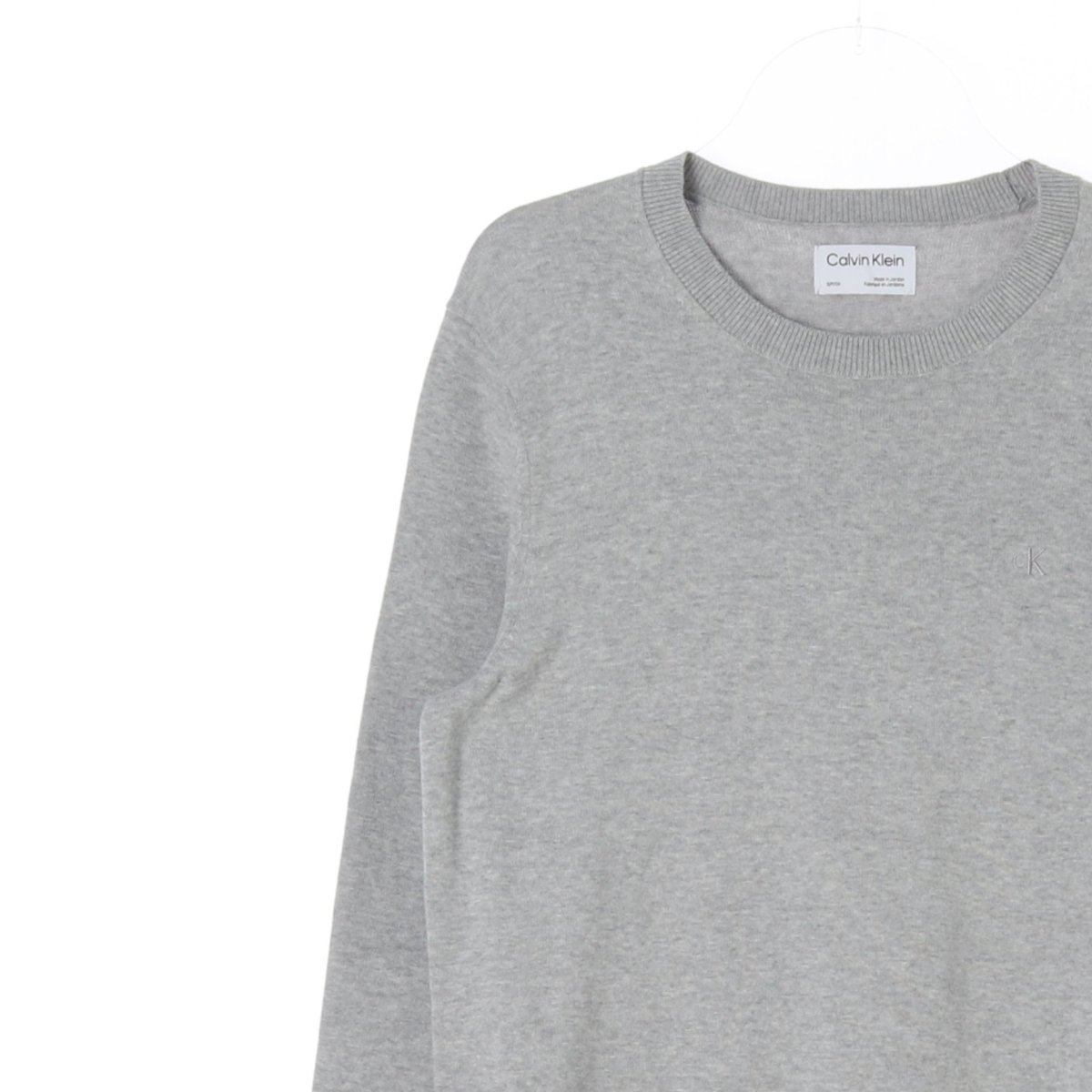 캘빈클라인 그레이 코튼 라운드 니트 스웨터 이미지 2
