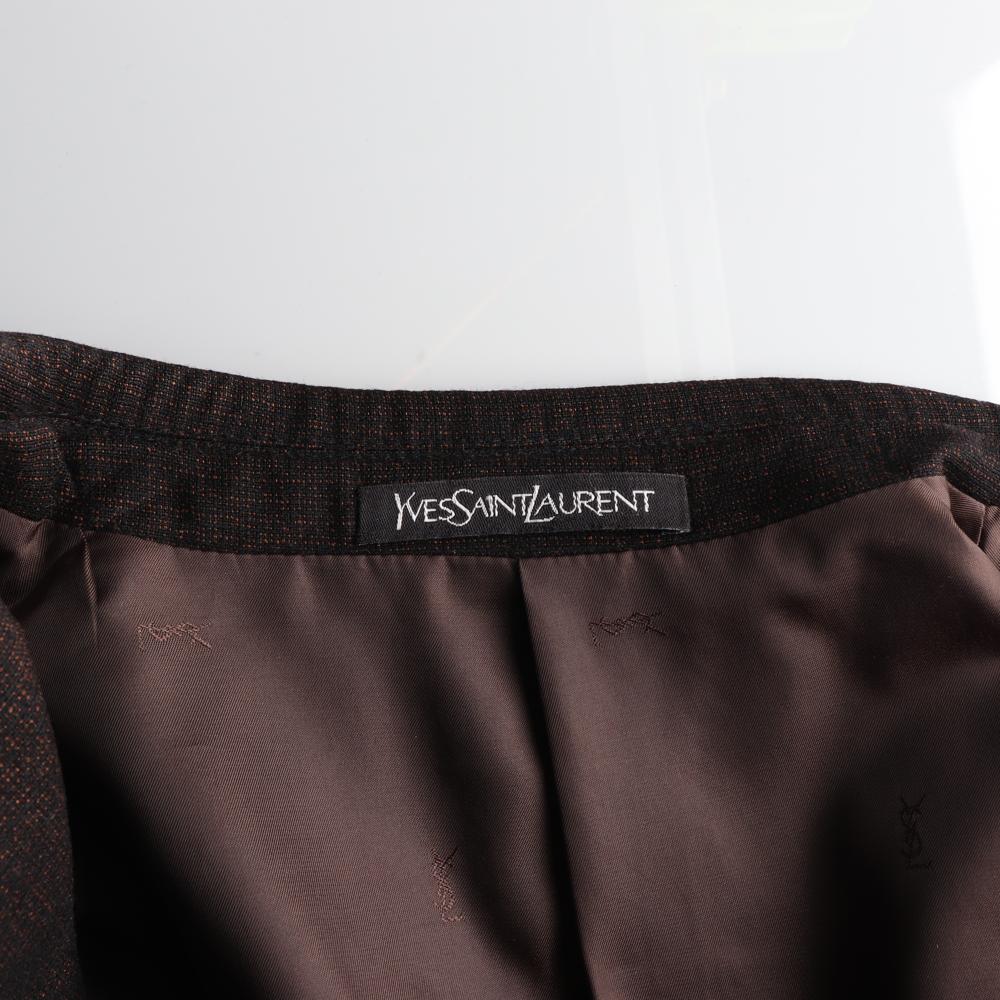 입생로랑 울캐시미어100% 브라운 싱글재킷 이미지 6