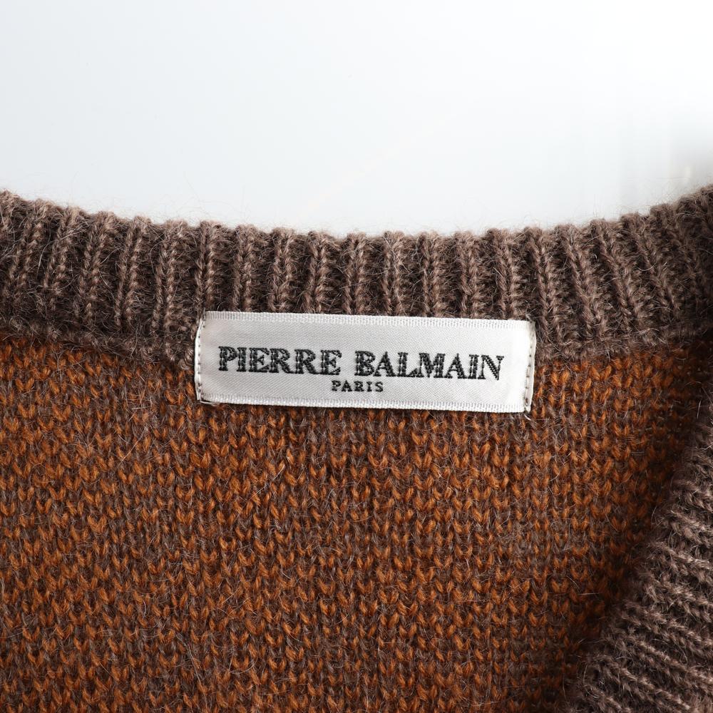 피에르발망 울85% 오버핏 브라운 브이넥 니트 스웨터 이미지 5