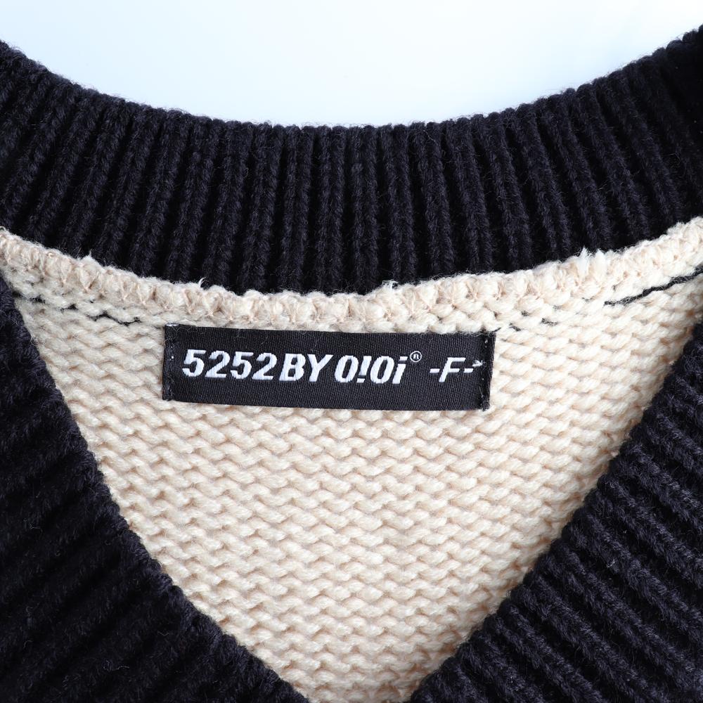 5252 바이 오아이오아이 베이지 배색 니트베스트 조끼 이미지 5