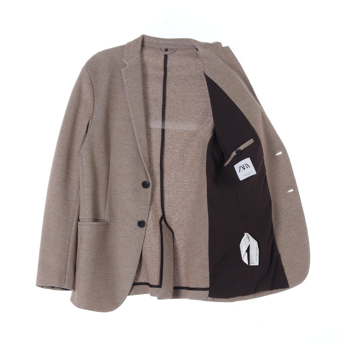 자라 베이지브라운 코튼 싱글브레스티드재킷 이미지 4