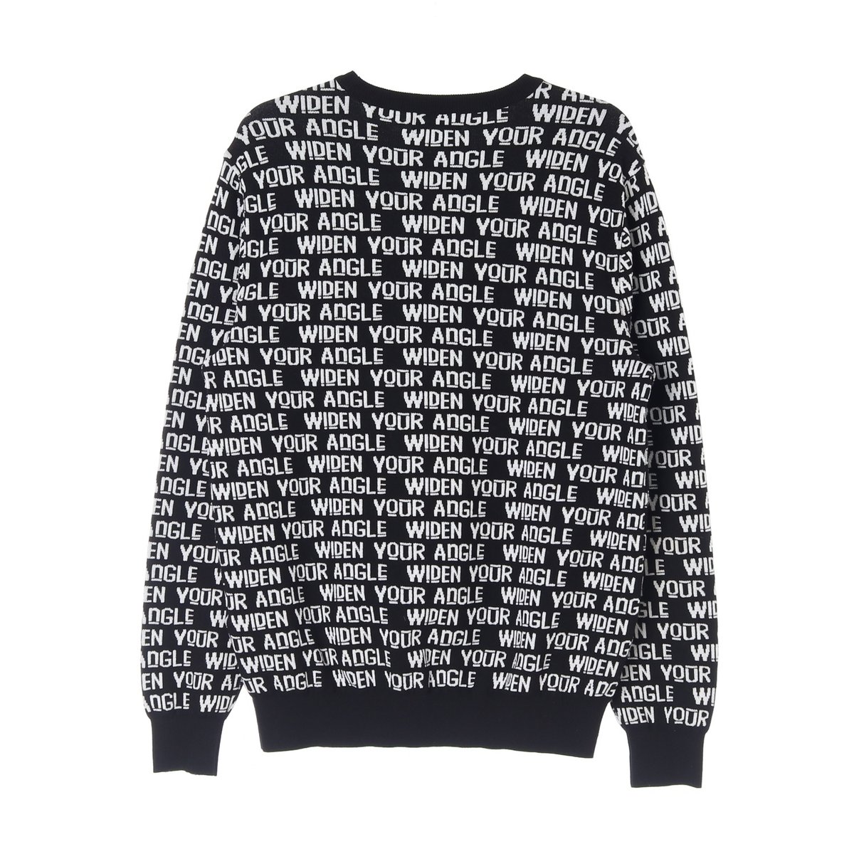 와이드앵글 로고 패턴 블랙 니트 티셔츠 이미지 4