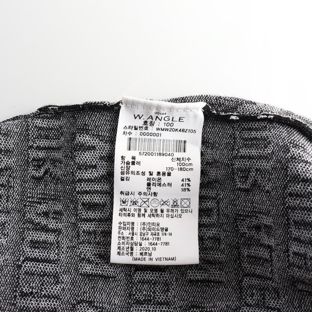 와이드앵글 로고 패턴 블랙 니트 티셔츠 이미지 6