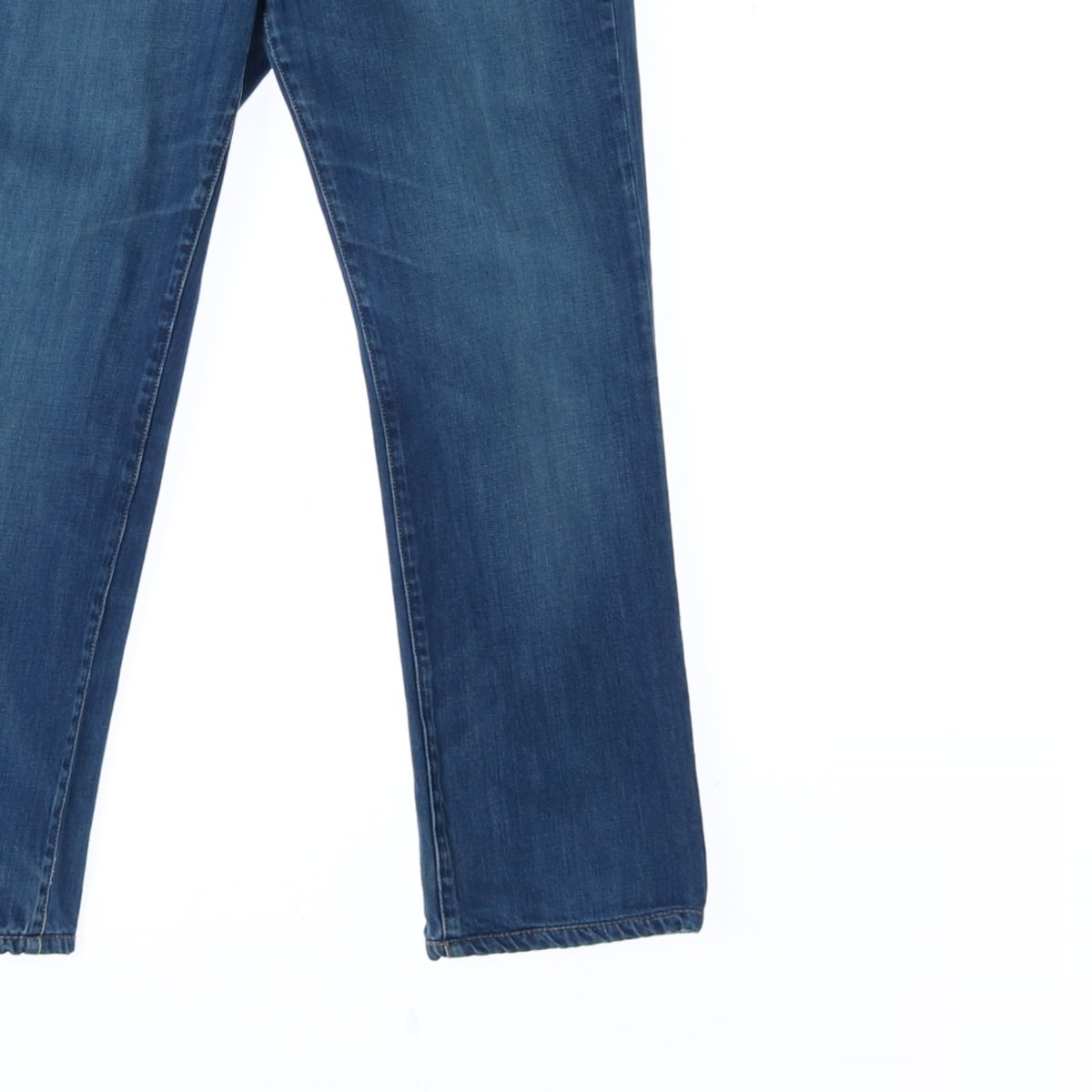 리바이스 중청 화이트 가죽 탭 데님 청바지 이미지 3