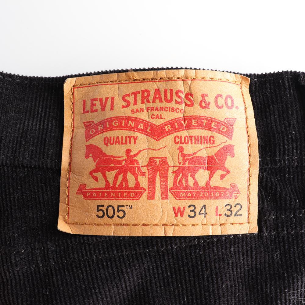 리바이스505 블랙 코듀로이 데님 진 청바지 이미지 5