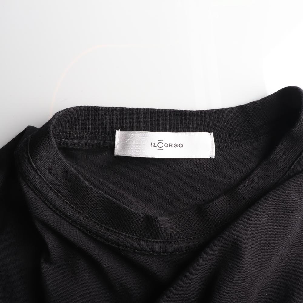 일꼬르소 블랙 가오리핏 백프린팅 반팔 티셔츠 이미지 5