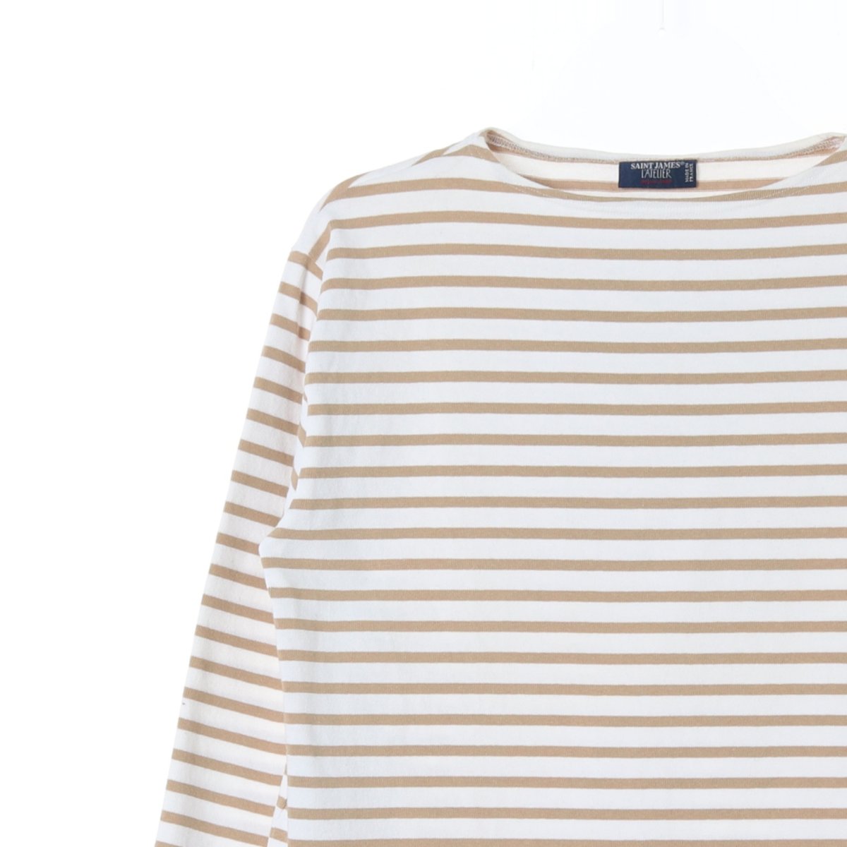 세인트 제임스 베이지 스트라이프 보트넥 긴팔 티셔츠 이미지 2