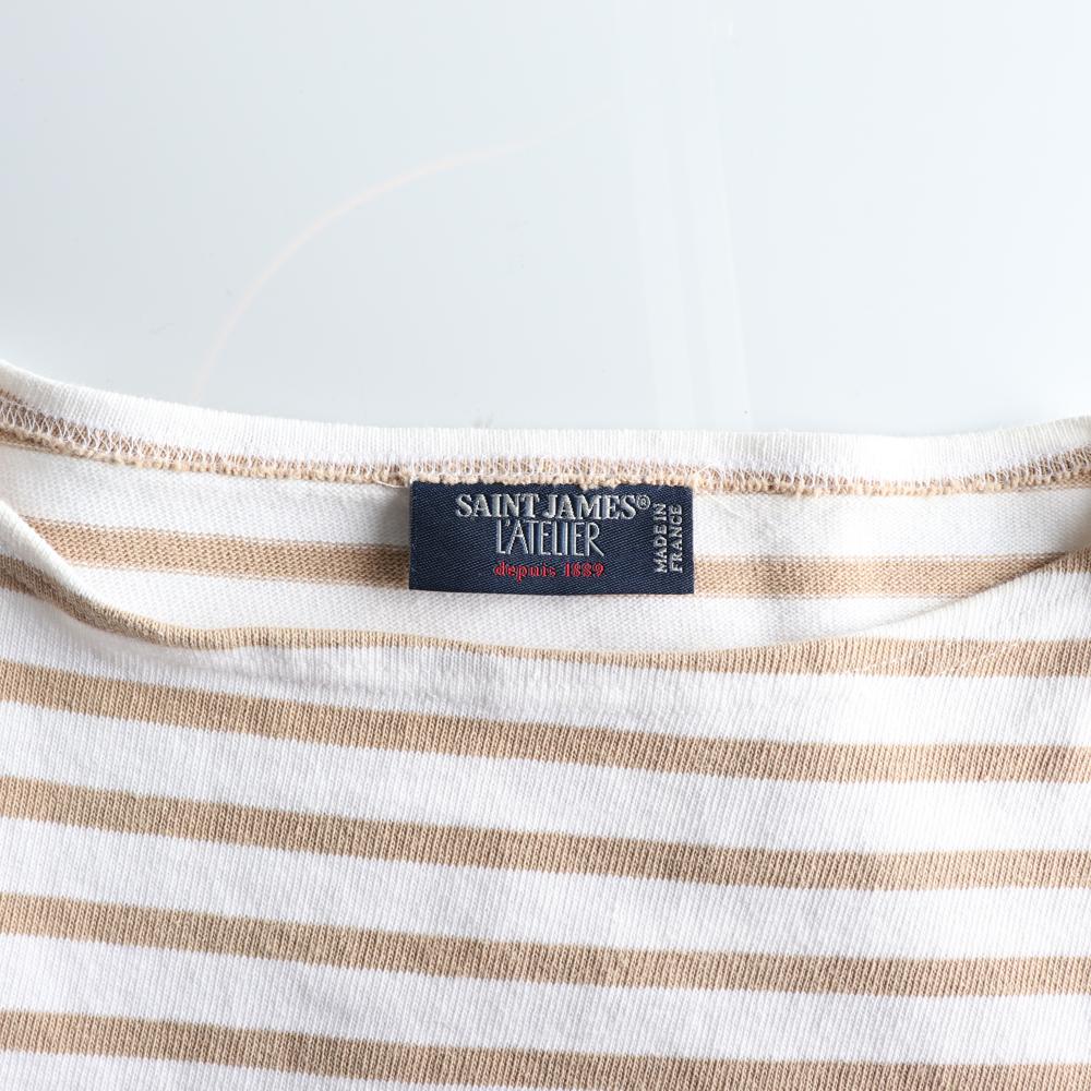 세인트 제임스 베이지 스트라이프 보트넥 긴팔 티셔츠 이미지 5