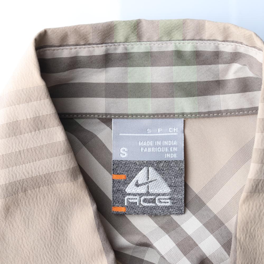 나이키ACG 베이지 체크 포켓 반팔 셔츠 이미지 5