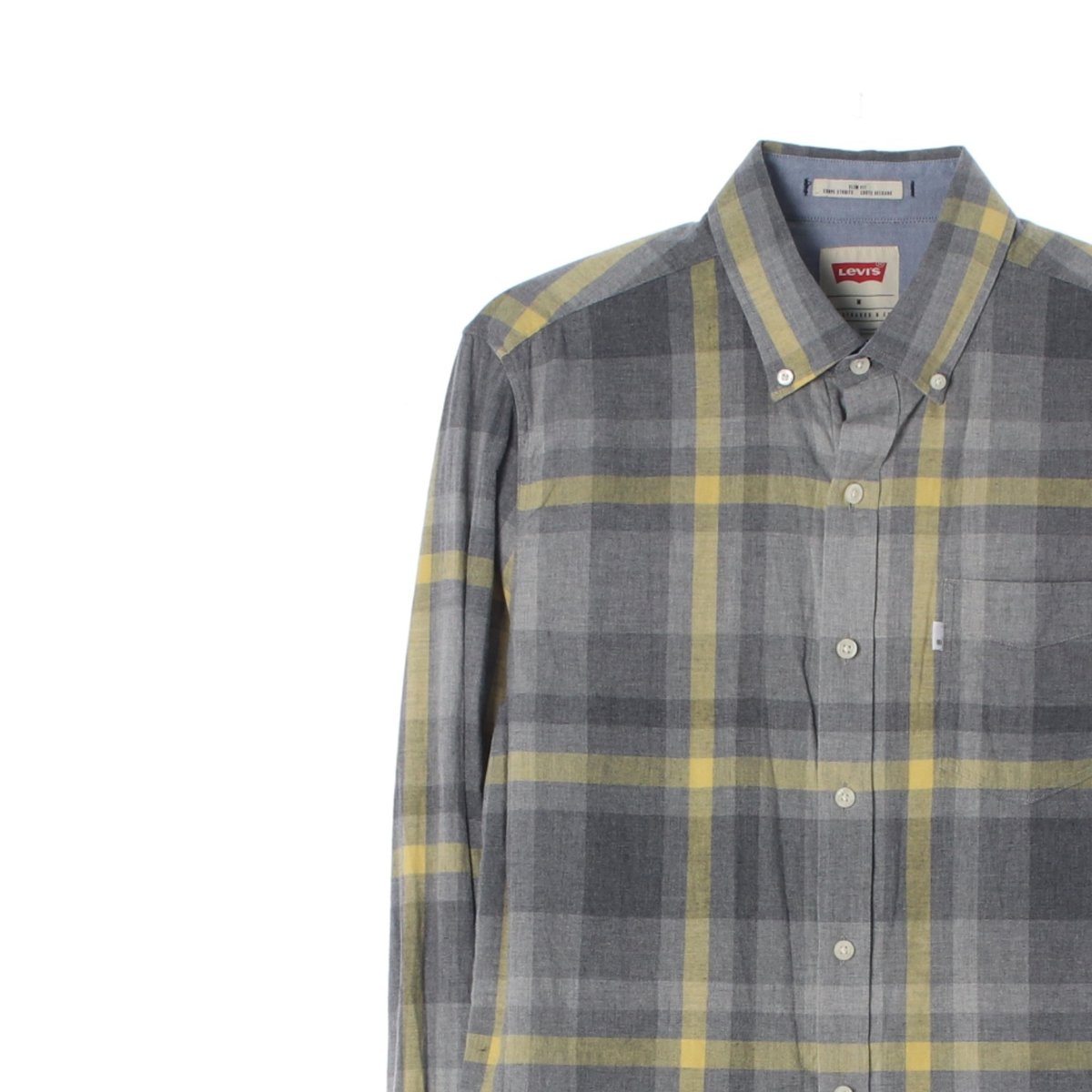 리바이스 그레이 옐로우 체크 긴팔 셔츠 이미지 2
