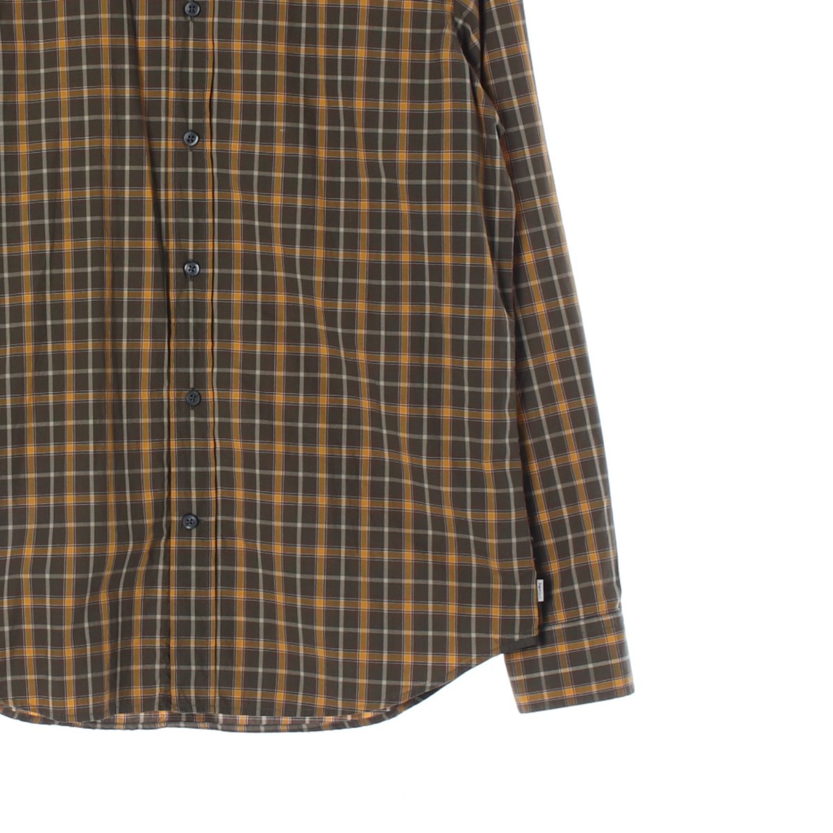 에르메네질도 제냐 그레이 체크 슬림핏 긴팔 셔츠 이미지 3