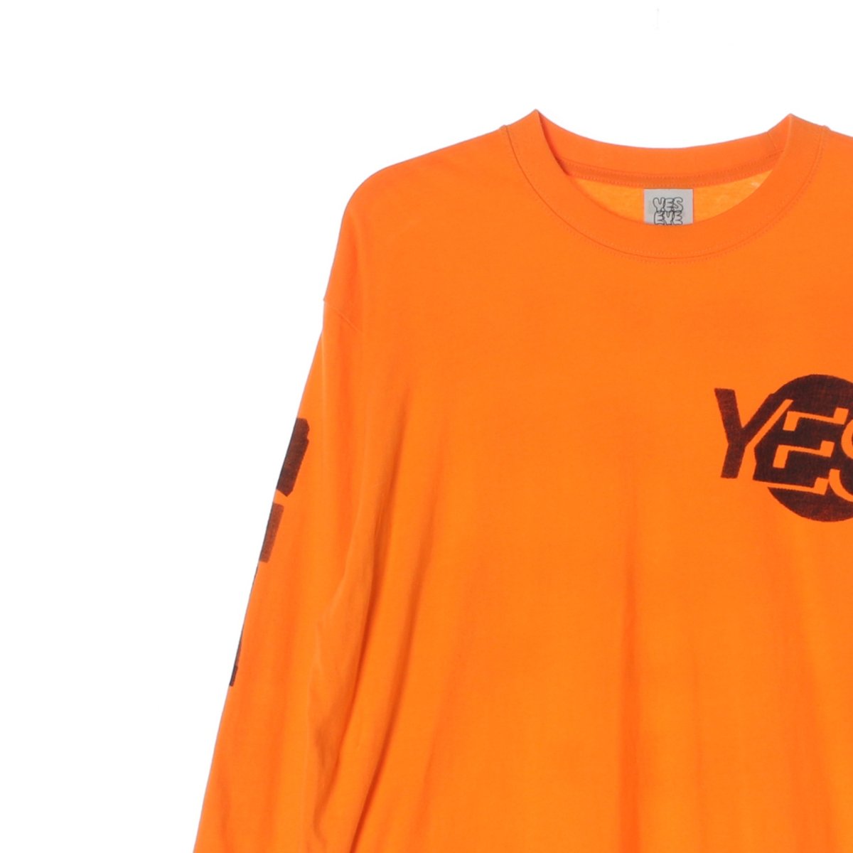 예스아이씨 로고 프린팅 오렌지 긴팔 티셔츠 이미지 2
