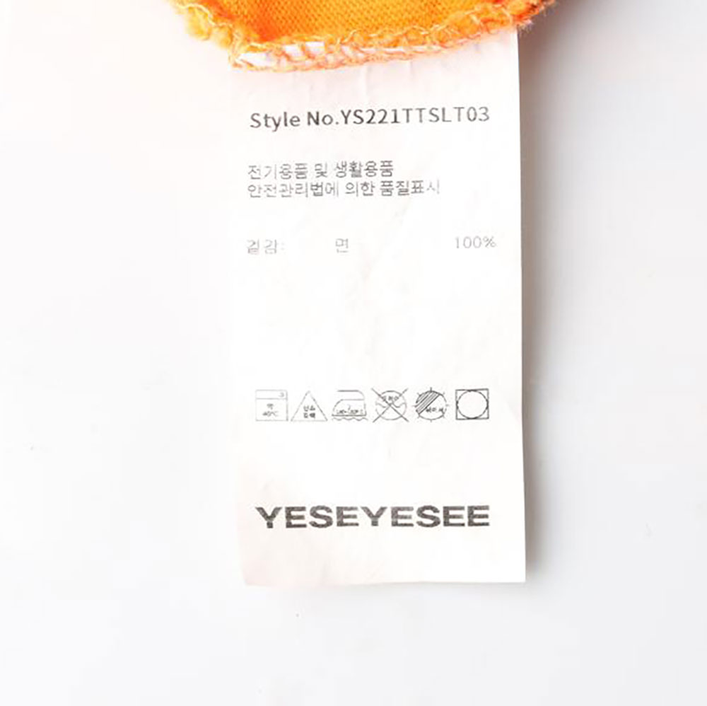 예스아이씨 로고 프린팅 오렌지 긴팔 티셔츠 이미지 6
