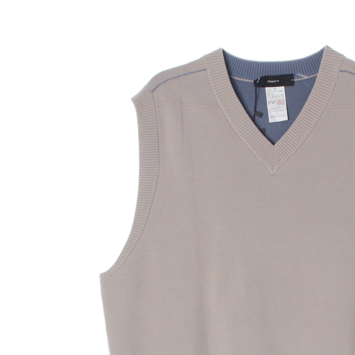 일꼬르소 베이지 브이넥 니트 베스트 조끼 이미지 2