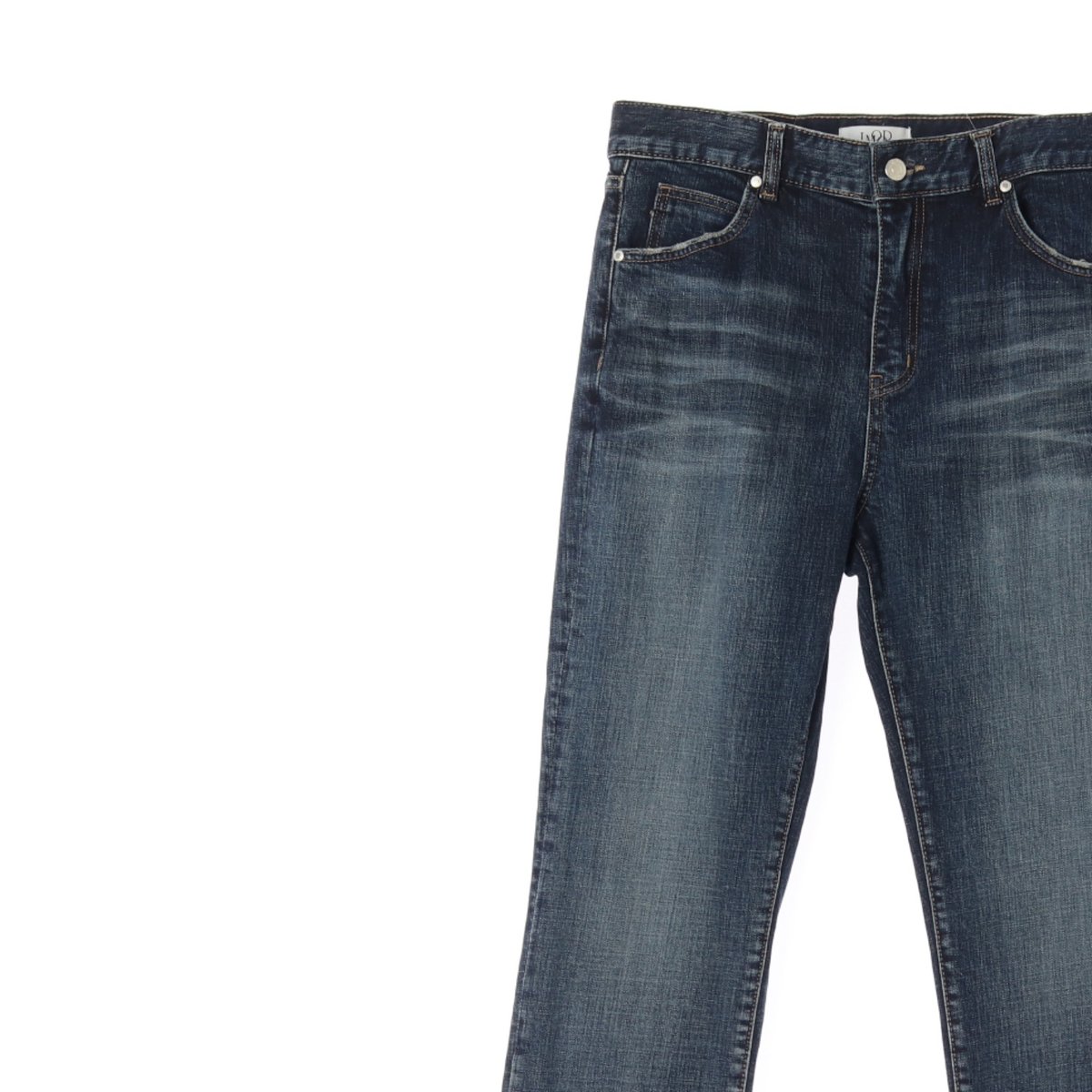 엘무드 진청 워싱 데님 스트레이트 청바지 이미지 2