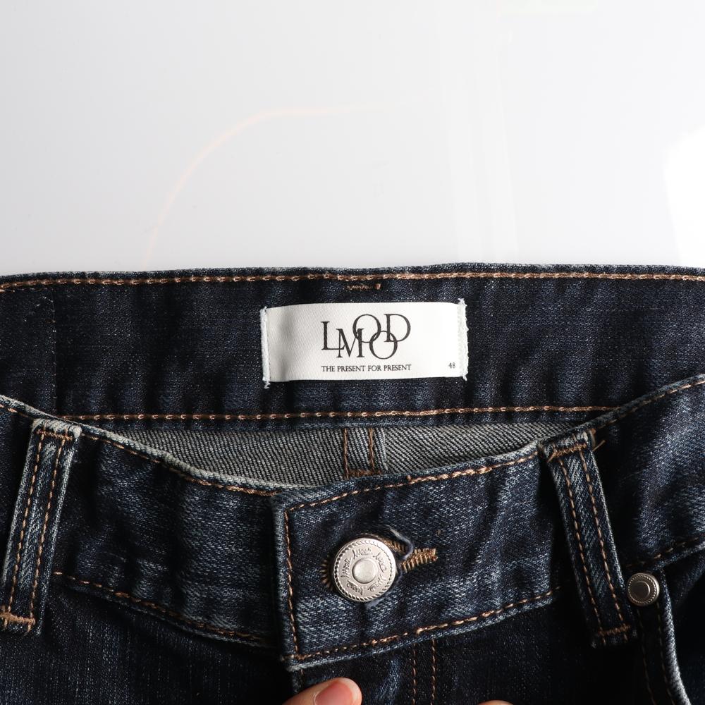 엘무드 진청 워싱 데님 스트레이트 청바지 이미지 5