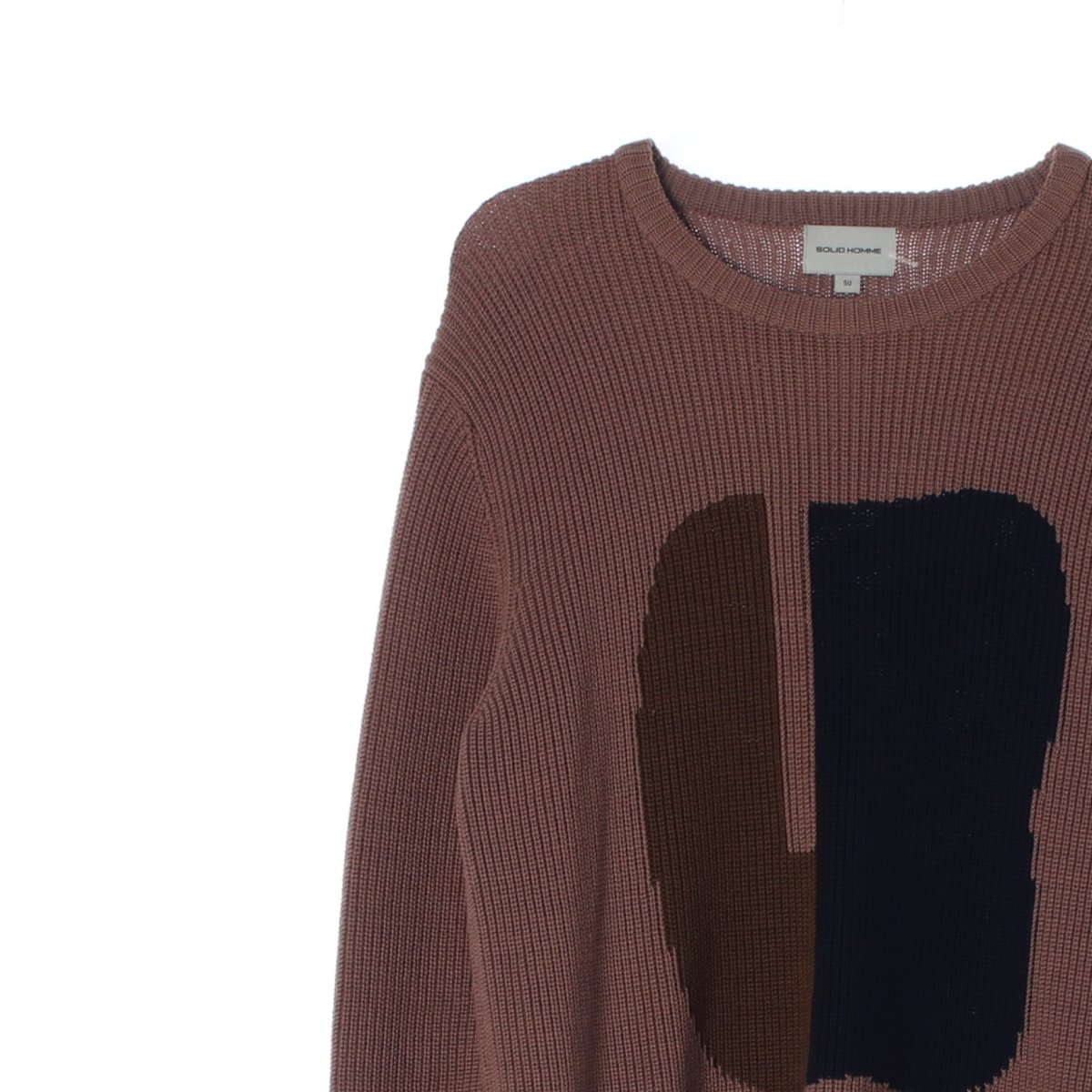 솔리드옴므 울100% 브라운 크루넥 니트 스웨터 이미지 2