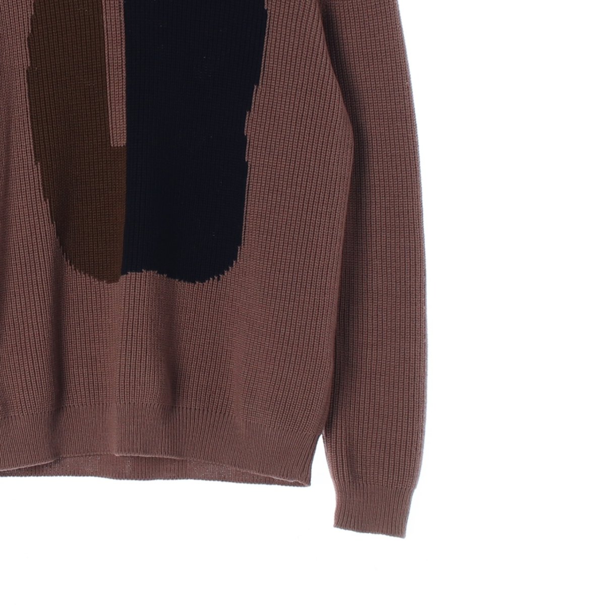 솔리드옴므 울100% 브라운 크루넥 니트 스웨터 이미지 3