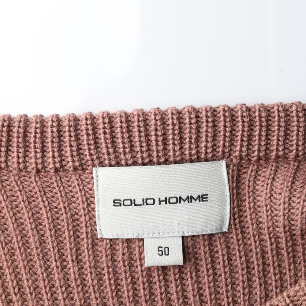 솔리드옴므 울100% 브라운 크루넥 니트 스웨터 이미지 5