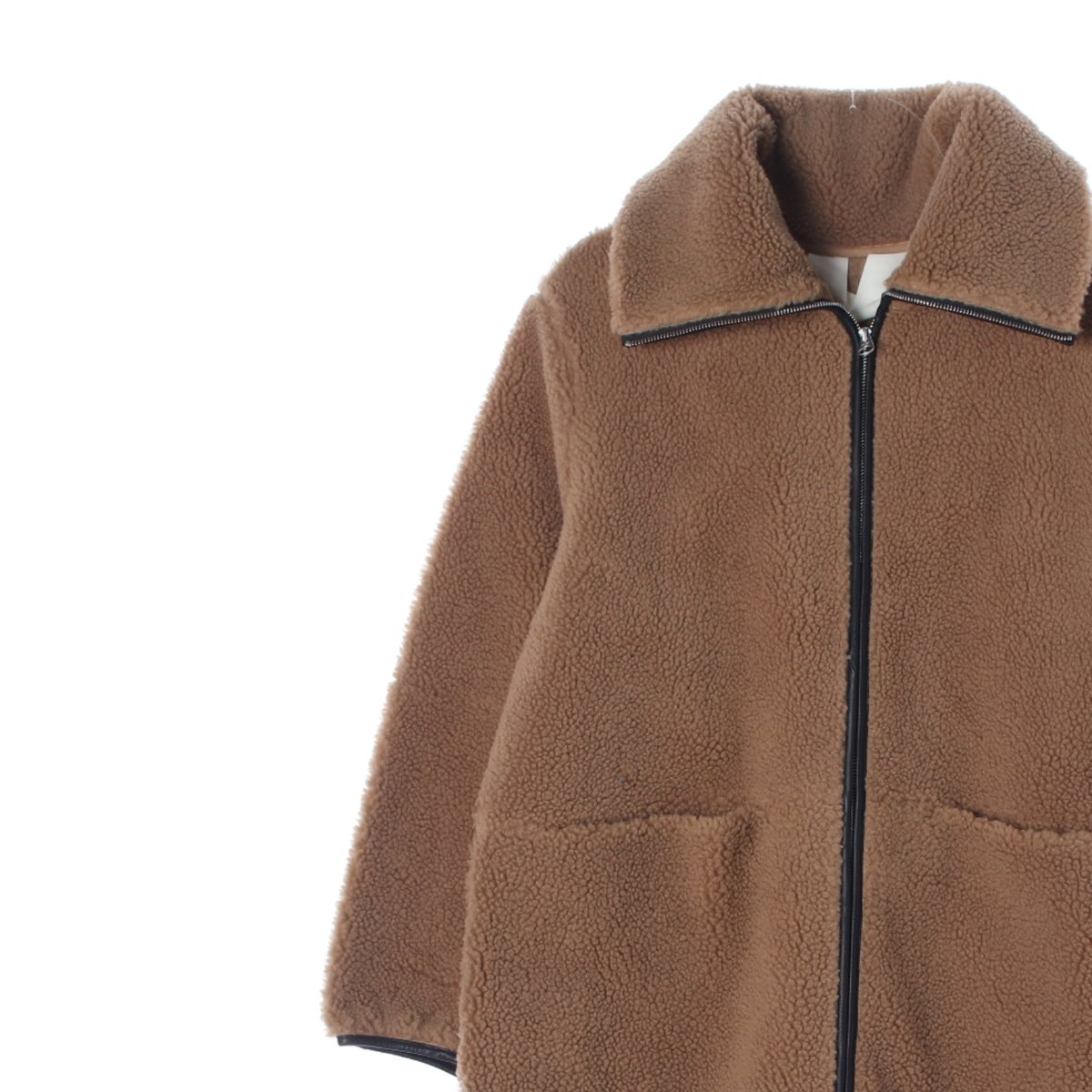 아르켓 브라운 플리스 뽀글이 롱코트재킷 이미지 2