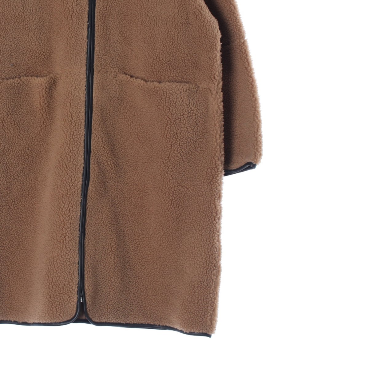 아르켓 브라운 플리스 뽀글이 롱코트재킷 이미지 3